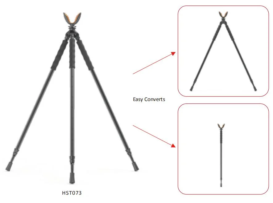 Tacband Tactical 3 in 1 Shooting Stick Hunting Tripod Extendable Legs