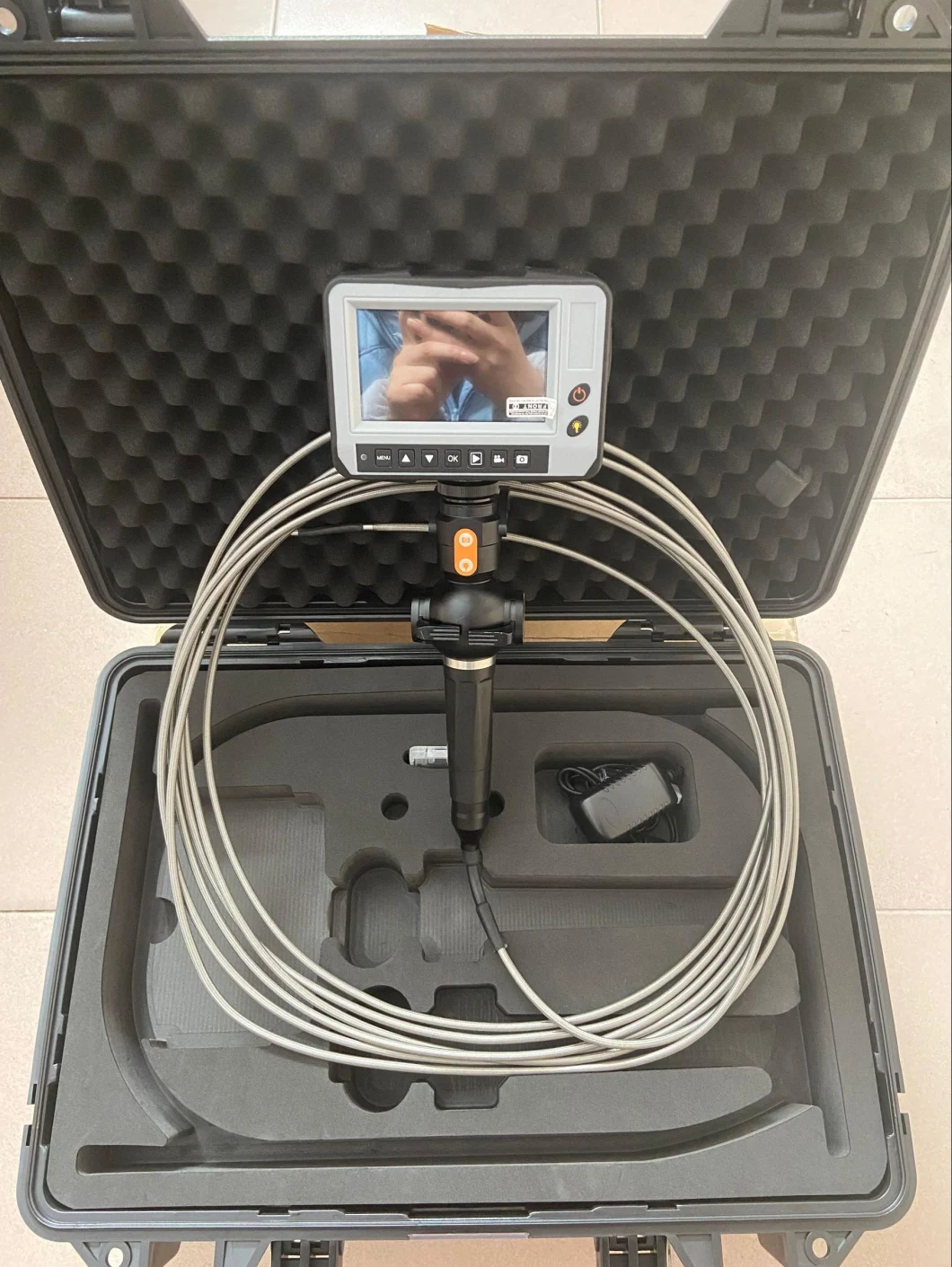 Flexible Industrial Videoscope Inspection Camera with 4 Way Articulation, 8mts Testing Cable, 4.5 Inch Display